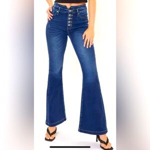 Kan Can High Rise Curvy Flare Jeans